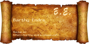 Barthy Endre névjegykártya